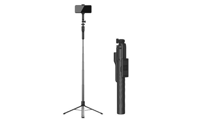 JMARY KT-239 1.75m Telescopic Selfie Stick Tripod Stand Cell Phone Clip Rotation Design Camera Mount Holder - Black
